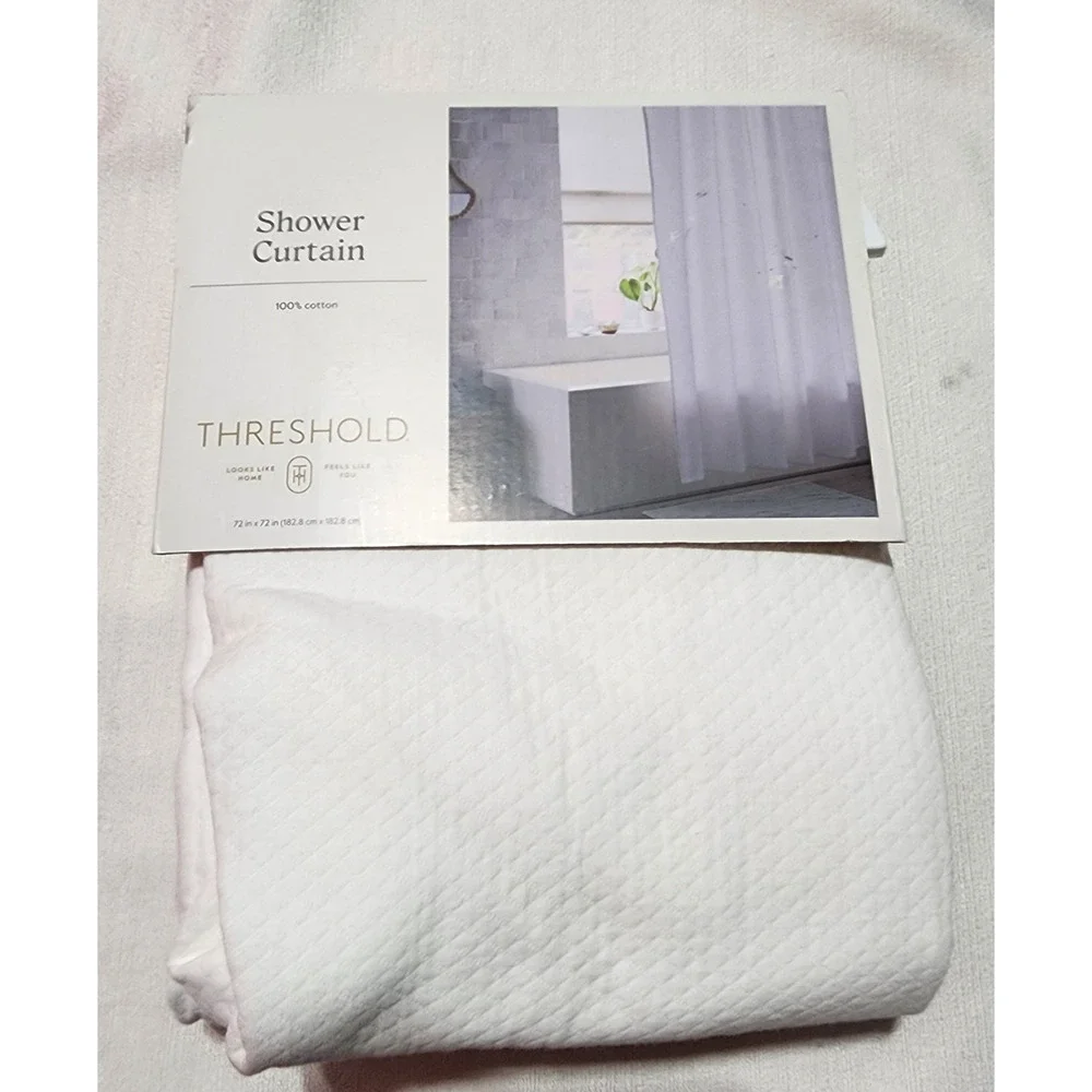 Threshold shower curtains